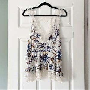 NWT FREE PEOPLE Bell Flower Double-V Tunic Top